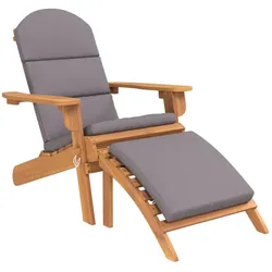 vidaXL Adirondack-Gartenstuhl mit Fußstütze Massivholz Akazie