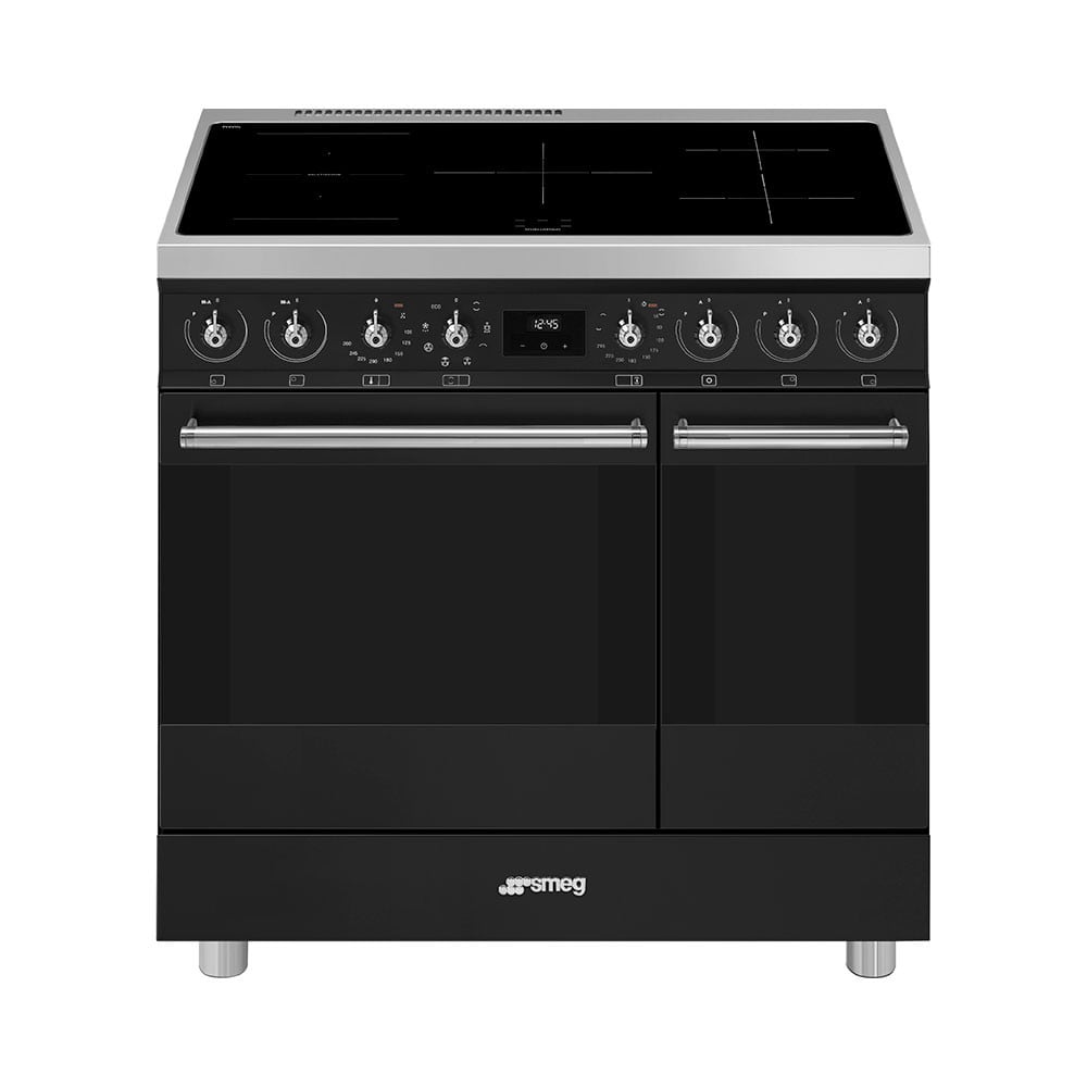 Smeg C92IMMB2 Inductie fornuis Grijs met TSF01BLEU broodrooster