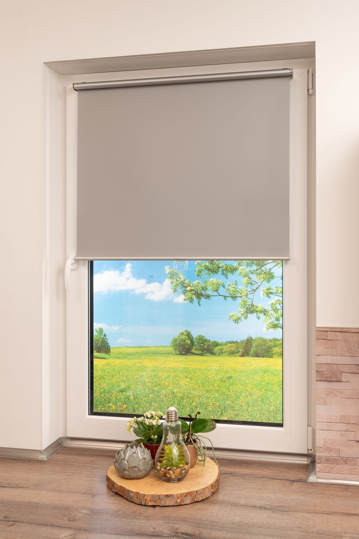 Springrollo K-HOME "Klemmfix-Rollo", grau, B:40cm H:200cm, Rollos