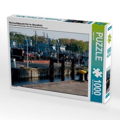 CALVENDO Puzzle Marinestützpunkt Kiel im Abendlicht | 1000 Teile Lege-Größe 64x48cm Foto-Puzzle für glückliche Stunden