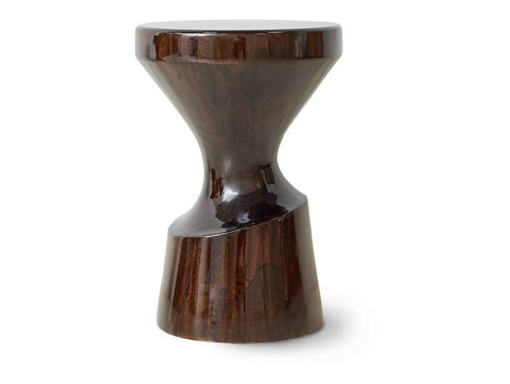 HKliving Bijzettafel Burgundy Mangohout, Ø33cm - Burgundy