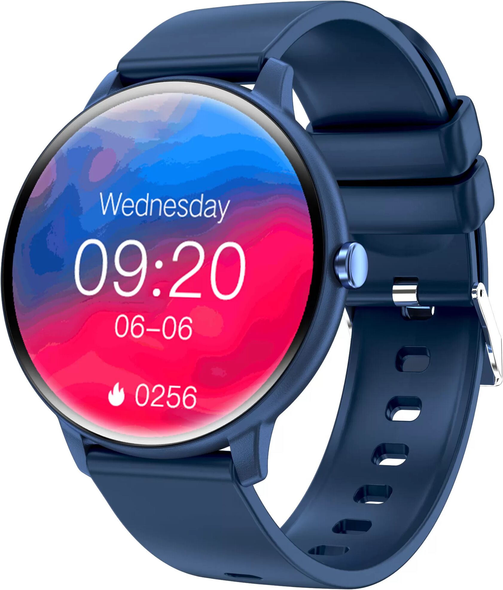 INF Smartwatch mit Bluetooth-Telefonie, SpO2- und Herzfrequenzmessung, 1.39 inch Rund-TFT, 210mAh Akku, Magnetisches Laden - Blau