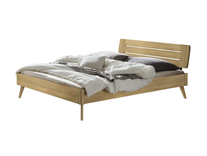 Bettgestell, 146x216 cm, Massivholz, Braun, Modernes Design, Hasena