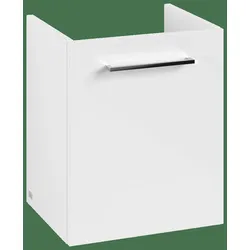 Villeroy & Boch Avento Waschtischunterschrank, eine Tür, Anschlag rechts, 430x514x384mm, Griff chrom Glanz, A88701VE, Farbe: Brilliant White
