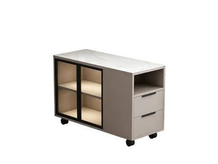 Wohnzimmer-Beistelltisch Sofa-Seitenbrett, Schrank, Aufbewahrungstisch Leichter mobiler Luxus-Ecktisch for den Haushalt(Khaki)