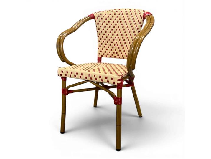 Fauteuil de terrasse MULHOUSE - Crème et Rouge