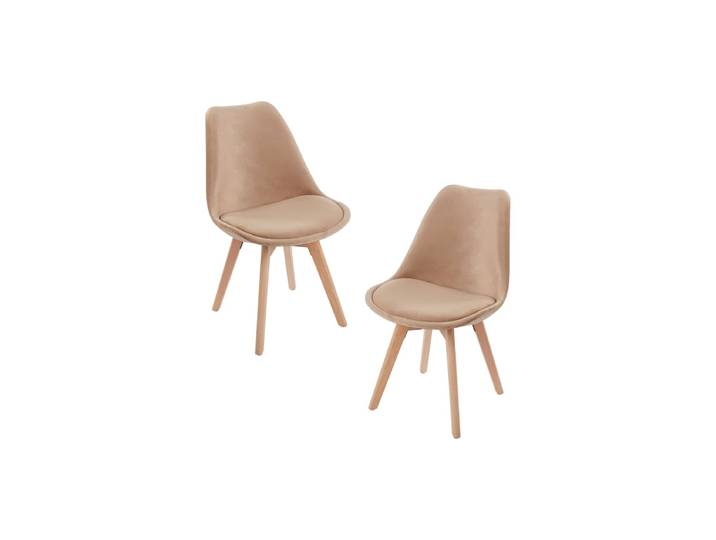 2er Set Synk Samt Stühle - Champagne