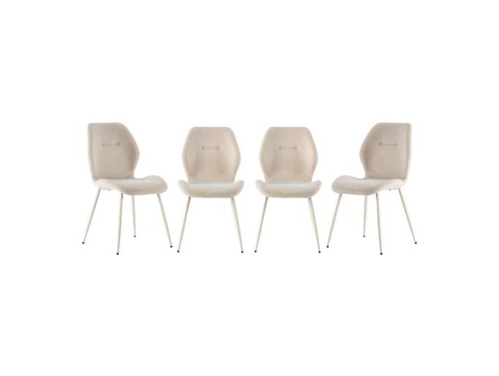 Calicosy Stoffstühlen 4er-Set 58/49/47,5 cm, Creme, 58x47.5x49 cm, Esszimmer, Stühle