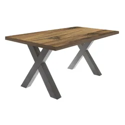 ESSZIMMERTISCH Eike 4 200 x 100 x 75 Esstisch Graphit/Plankeneiche