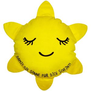 Gruss&Co Sofakissen Sonne, 46502, gelb, Formkissen, mit Plüschbezug, 42x35 cm