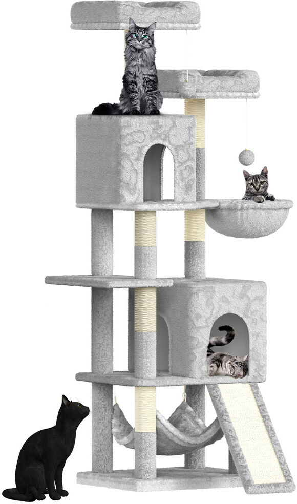 Archie & Oscar Amadahy 158 cm H Cat Tree / Condo Light Grey 158cm H X 49cm W X 40.5cm D