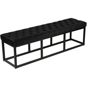 CLP Sitzbank Polson, 318769, bis 200 kg, aus Samt, schwarz, 150 x 37 cm