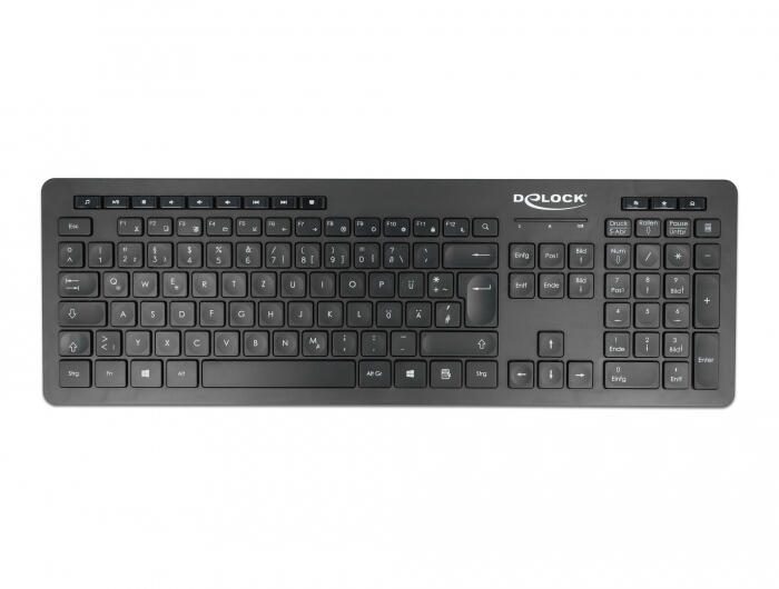 Delock Silent kabellose Tastatur - QWERTZ Deutsch - Schwarz 12004