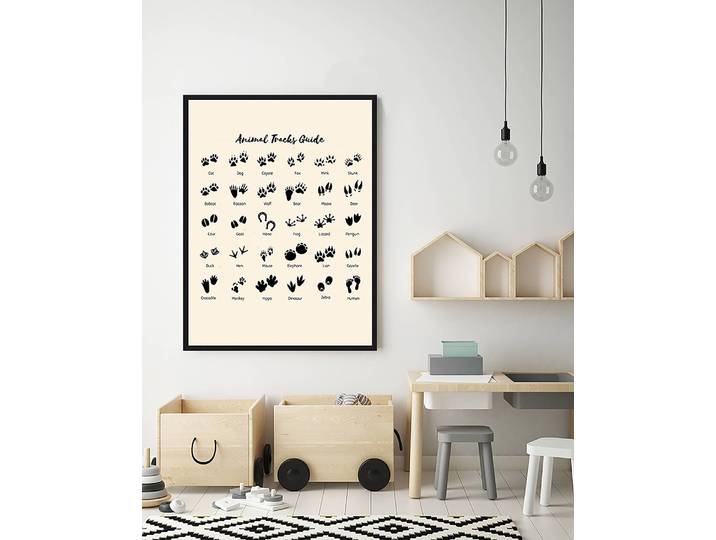 Tableau déco Animal Tracks 63 x 83cm Multicolore
