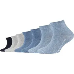 CAMANO Kinder Socken Online Children ca-soft organic cotton Quarter 7p, Größe 35-38 in Blau Blau