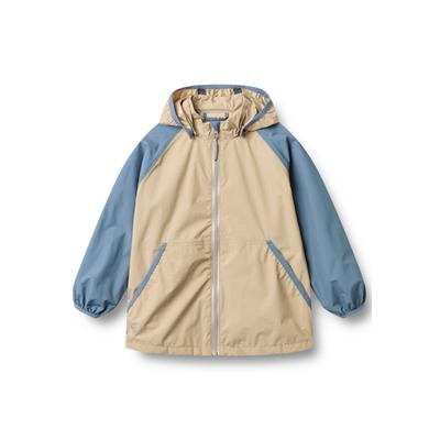 Outdoorjacke WHEAT "WHEAT Lightweight Shell Jacket Himmel", Kinder, Gr. 140, sand stone, 100% Polyester, mehrfarbig, normal, ohne Ausschnitt, Jacken Outdoorjacke, reflektierend