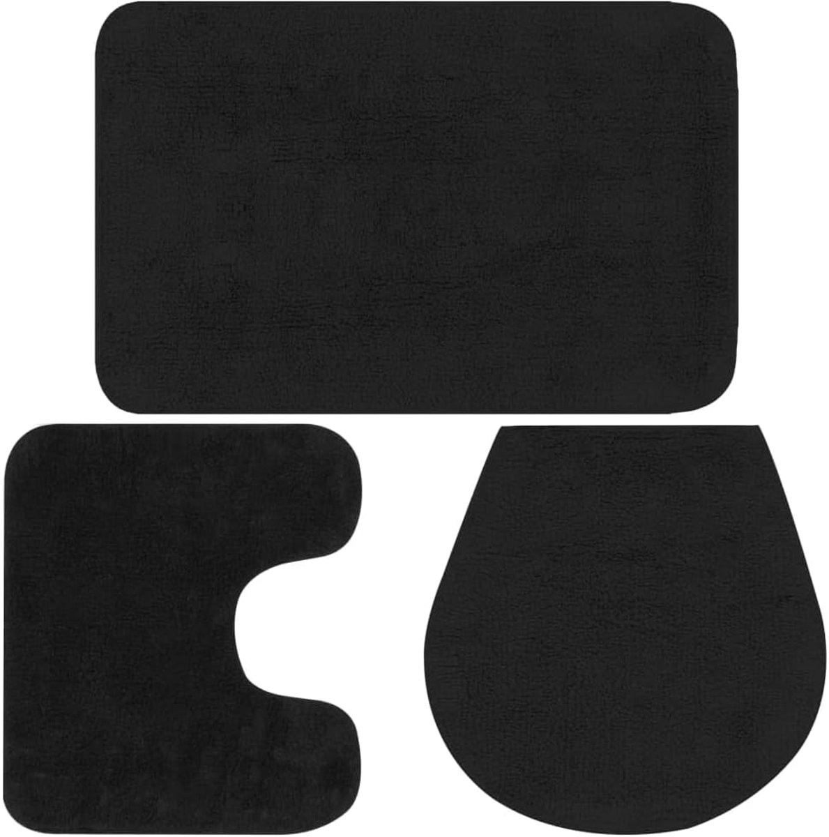 3-delige badmat set met antislip onderkant in antraciet voor de badkamer