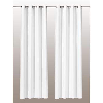 Vorhang WECKBRODT "Vito, 1 Stück, Ösen, blickdicht, Satin, Unifarben", weiß, B:140cm H:245cm, Satin, Polyester, Gardinen, Microvelour, blickdicht, Unifarben, Gardine, Store