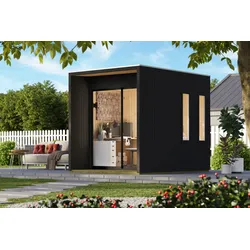 Karibu Design Gartenhaus Home Office Studio 1 Blackline - 73 mm