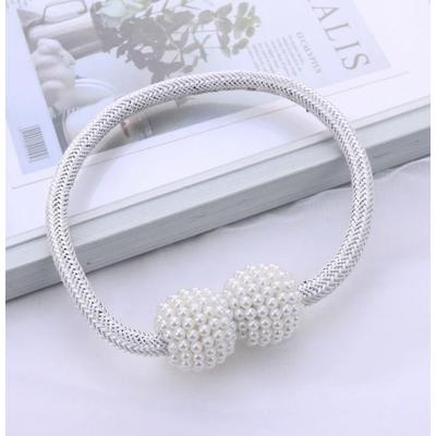 Uplifted Finds Pearl Magnetic Curtain Clip Tie Back Holder For Home Curtain Decor 2 Pcs white