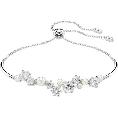 Armband SWAROVSKI "Schmuck Geschenk Constella Armkette", silber (metallfarben, kristallweiß, weiß, kristallweiß), Armbänder, Damen, Metall Perlen, Metall, Perlen, Armband, mit Swarovski Kristall - mit Swarovski Perle