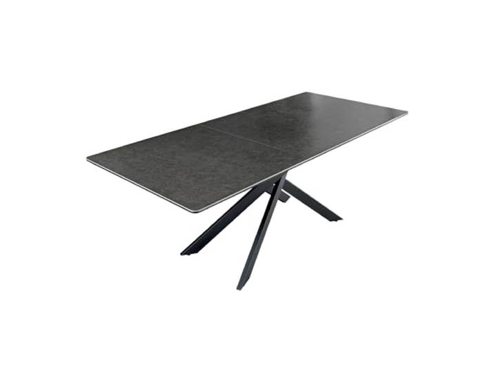 Riess Ambiente Esstisch Alpine 200cm - anthrazit schwarz - Keramik 10 Sitzplätze, 60 kg Belastbarkeit, industrial-Design, wohnlicher Look, sicherer Stand, Eyecatcher, Metallgestell