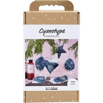Creativ Company Kreativ Set Cyanotypie, Weihnachtsdekorationen aus Cyanotypie, Blau