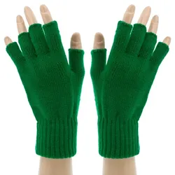 Strick-Handschuhe, dunkelgrün