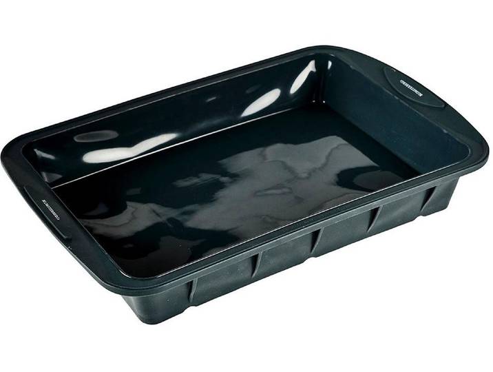 Backform Backform Backform Silikon, Grau, 39 x 25 x 6 cm , grau grau, B:25,5cm L:39cm, Küchenformen, Backform