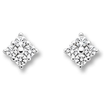 Paar Ohrhänger ONE ELEMENT "Zirkonia Ohrringe Ohrstecker aus 333 Weißgold", silber, Ohrringe, Damen, Damen,mit Zirkonia, Gold Weißgold 333, Gold, Weißgold 333, für Damen – klassisch & elegant im Design