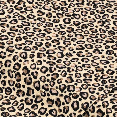 Baumwollstoff Leo-Print "Mona", creme-color