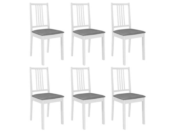 KGHFDVB Esszimmerstühle mit Polstern 6 STK Weiß Massivholz Massivholz, gepolsterte Sitzfläche, pflegeleichte Oberfläche, einfache Montage, 110 kg Belastbarkeit