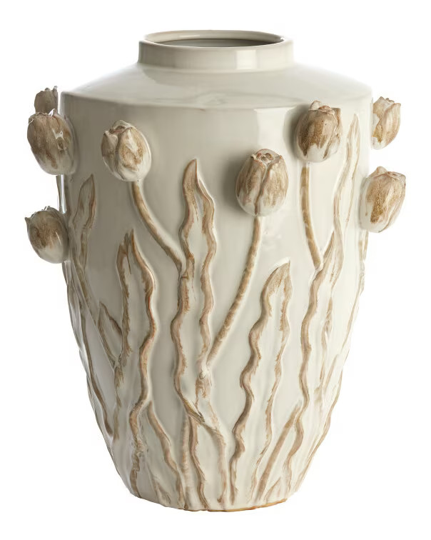 Light & Living Vaas Juana Keramiek, Crème, Rond, Hoogte: 45 cm