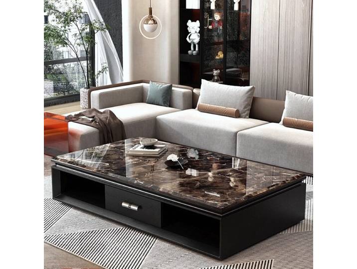 Table basse De luxe au sol minimaliste Glam clair Table basse esthétique organisateur italien Meubles De Salon meubles De maison