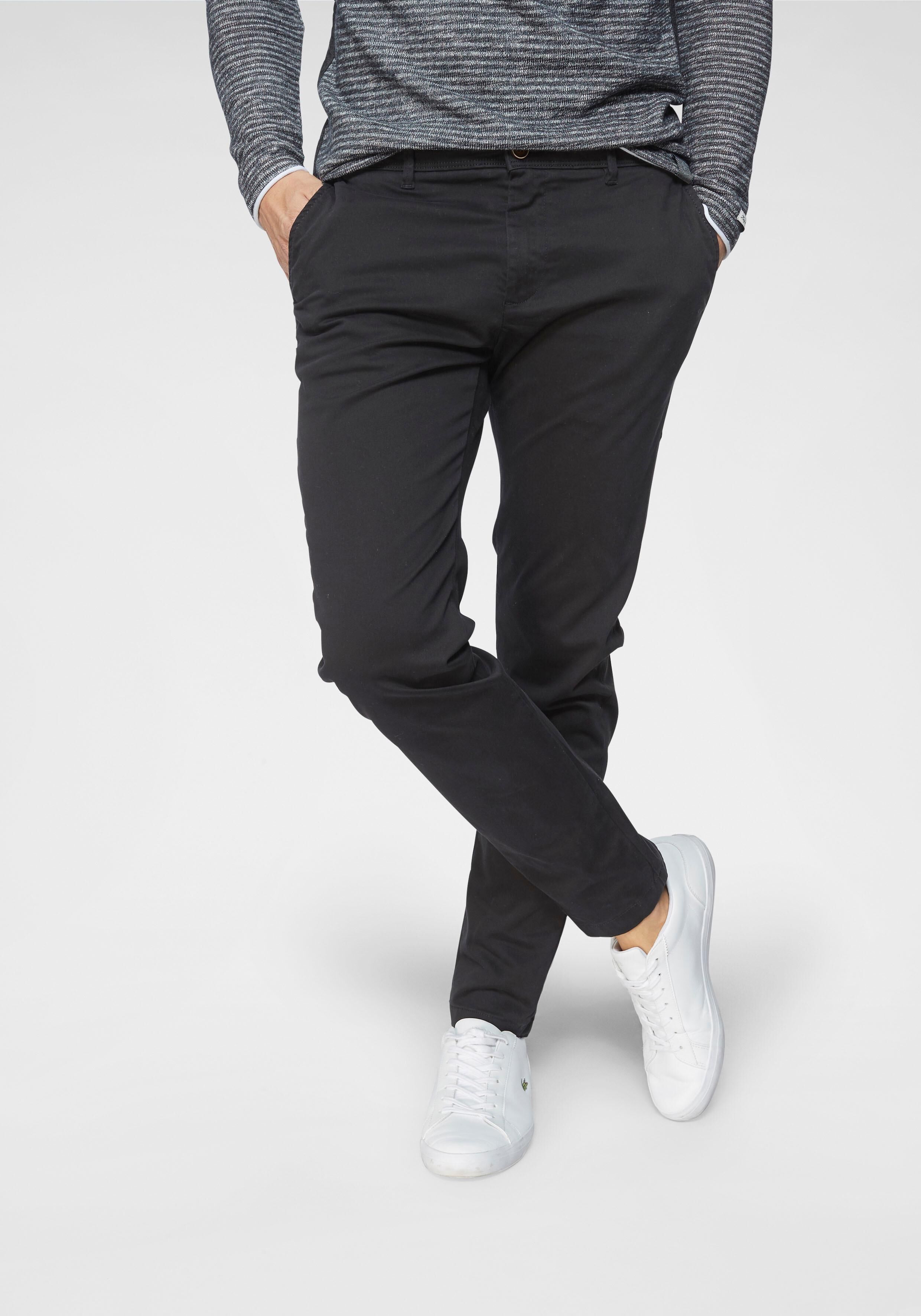 Jack & Jones "JJIMARCO mit Badge und hohem Tragekomfort" unifarben, modisch, slim fit, Baumwollmischung schwarz 34, Länge 32