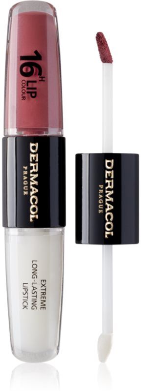 Dermacol 16H Lip Colour langlebiger, glänzender Lippenstift Farbton 12 Trouble Free 2x4 ml