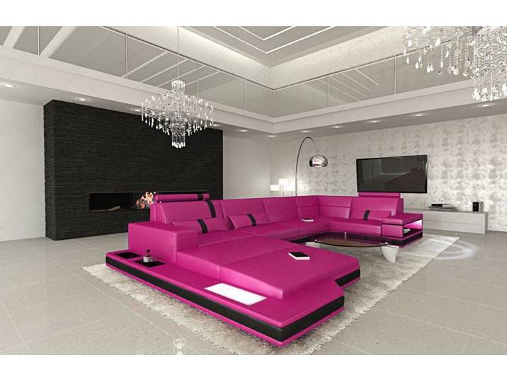 Sofa Messana U-Form in Leder