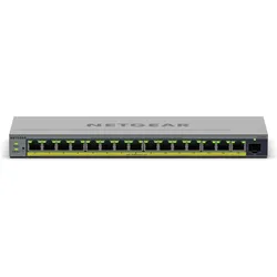 Netgear 16PT GB PLUS SWICH W/ POE+ GS116EP (16 Ports), Netzwerk Switch, Grau