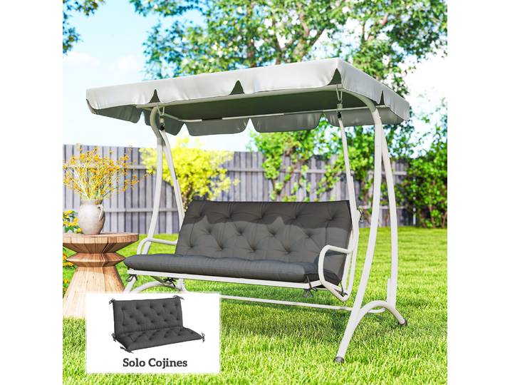 Outsunny Coussin Banc/Balancelle 120x110x12cm 2 Places Noir