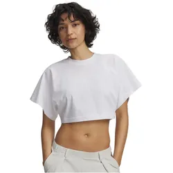 UNDER ARMOUR Cropped Script T-Shirt Damen 100 - white/white M