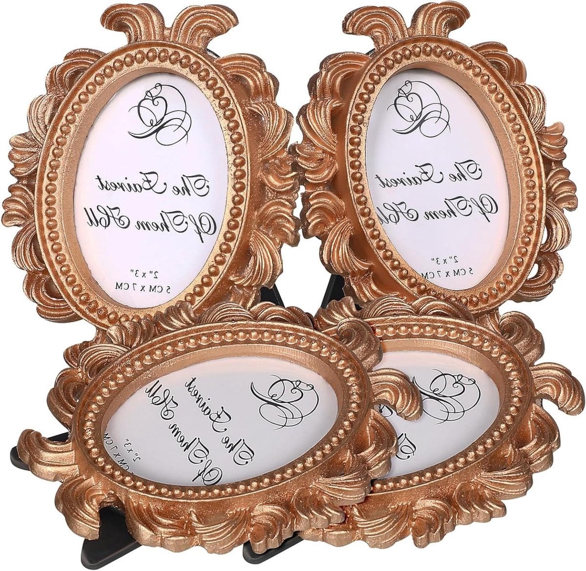 Set van 4 mini fotolijstjes in vintage stijl, gekleurd