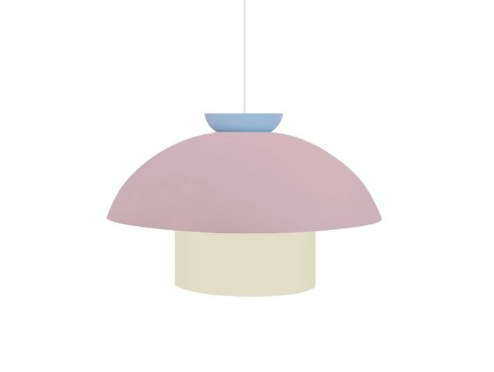 Suspension métal multicolor abat-jour rose