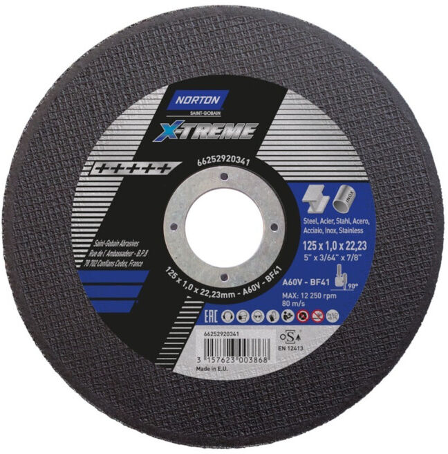 Norton Disque de découpe X-Treme 125x1,0 T41 ; Saint-Gobain (66252920341)