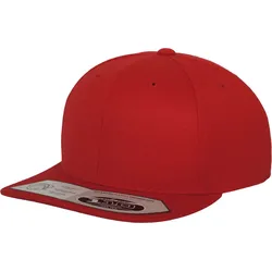 FLEXFIT Unisex 6-Panel Fitted Snapback Kappe Flache Cap 110 red one size