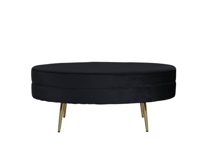 Banc contemporain forme ovale en velours noir