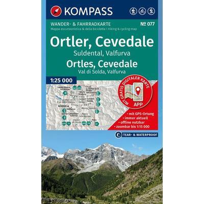 KOMPASS Wanderkarte 077 Ortler, Cevedale, Suldental, Valfurva / Ortles, Val di Solda, Valfura 1:25.000, Sonstige von , KOMPASS Freytag & Berndt,