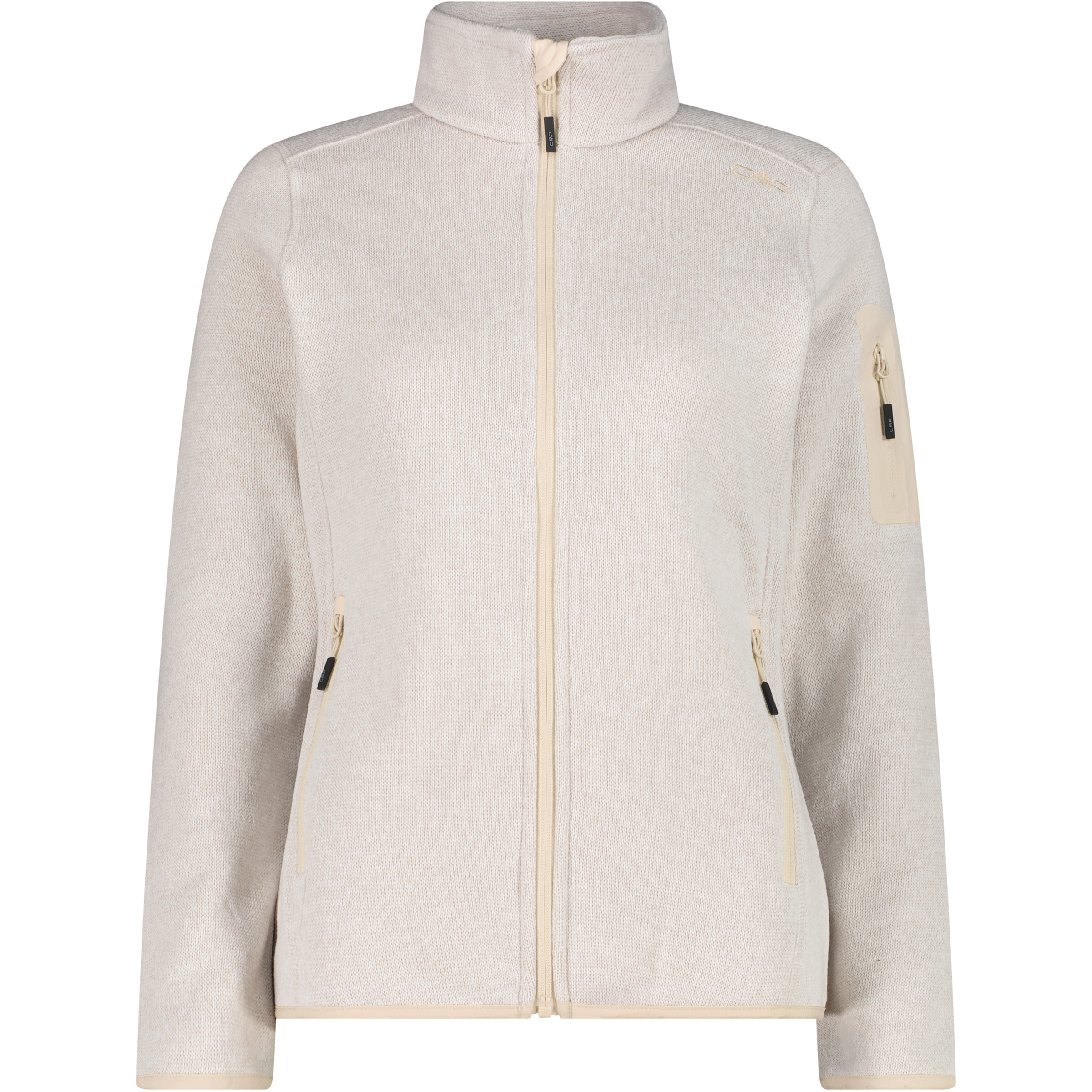 CMP Strick Fleece Damen Fleecejacke beige Größe S Trekking Atmungsaktiv