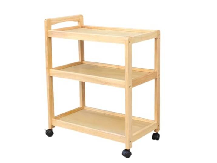 Rv2sGf3kH Küchenwagen 3-stufiger rollender Servicewagen, mobiler Küchen- und Getränkewagen for Restaurants(Natural)