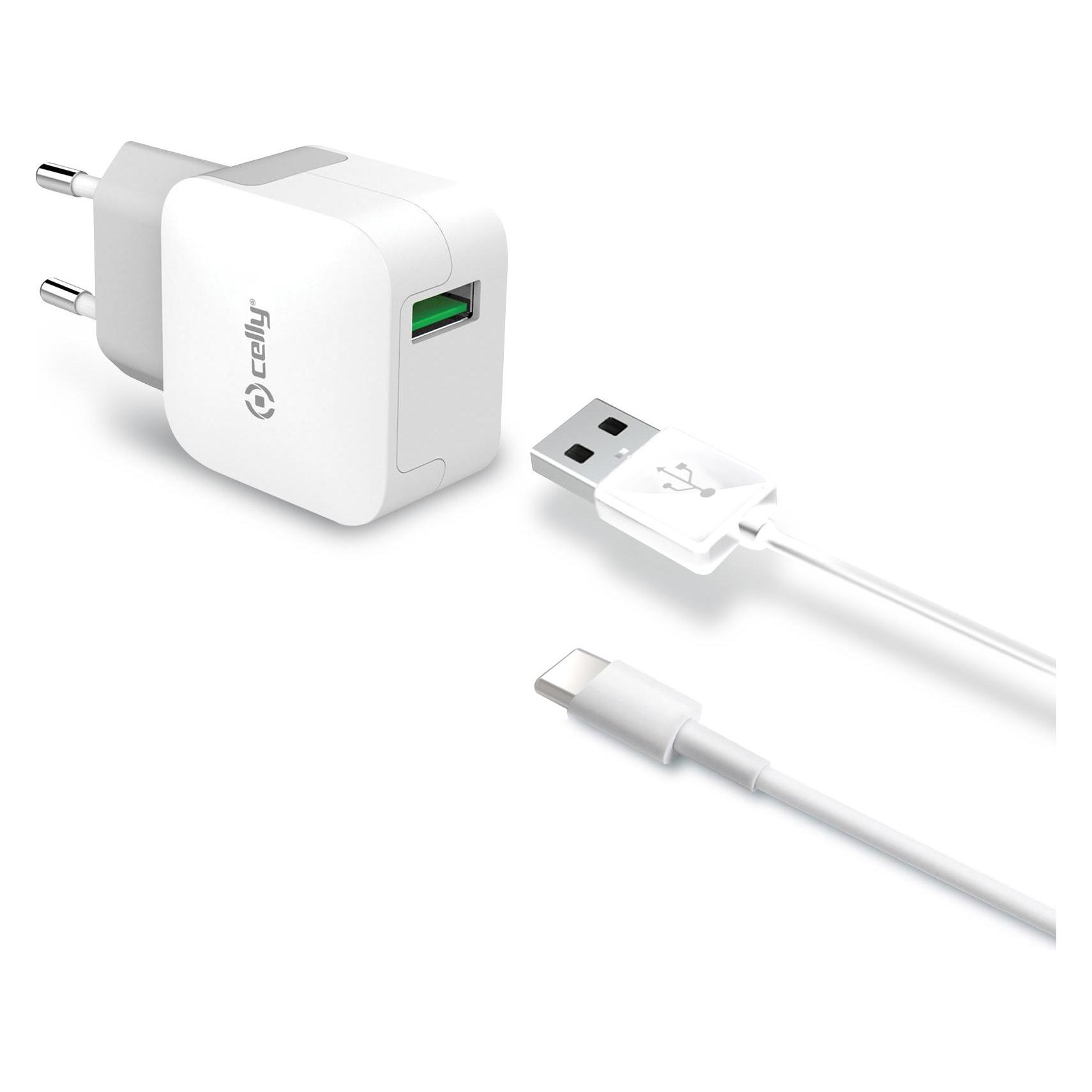 Celly TCUSBTYPEC - Netzteil - 2.4 A (USB) - auf (12 W, 1 Port) (TCUSBTYPEC)