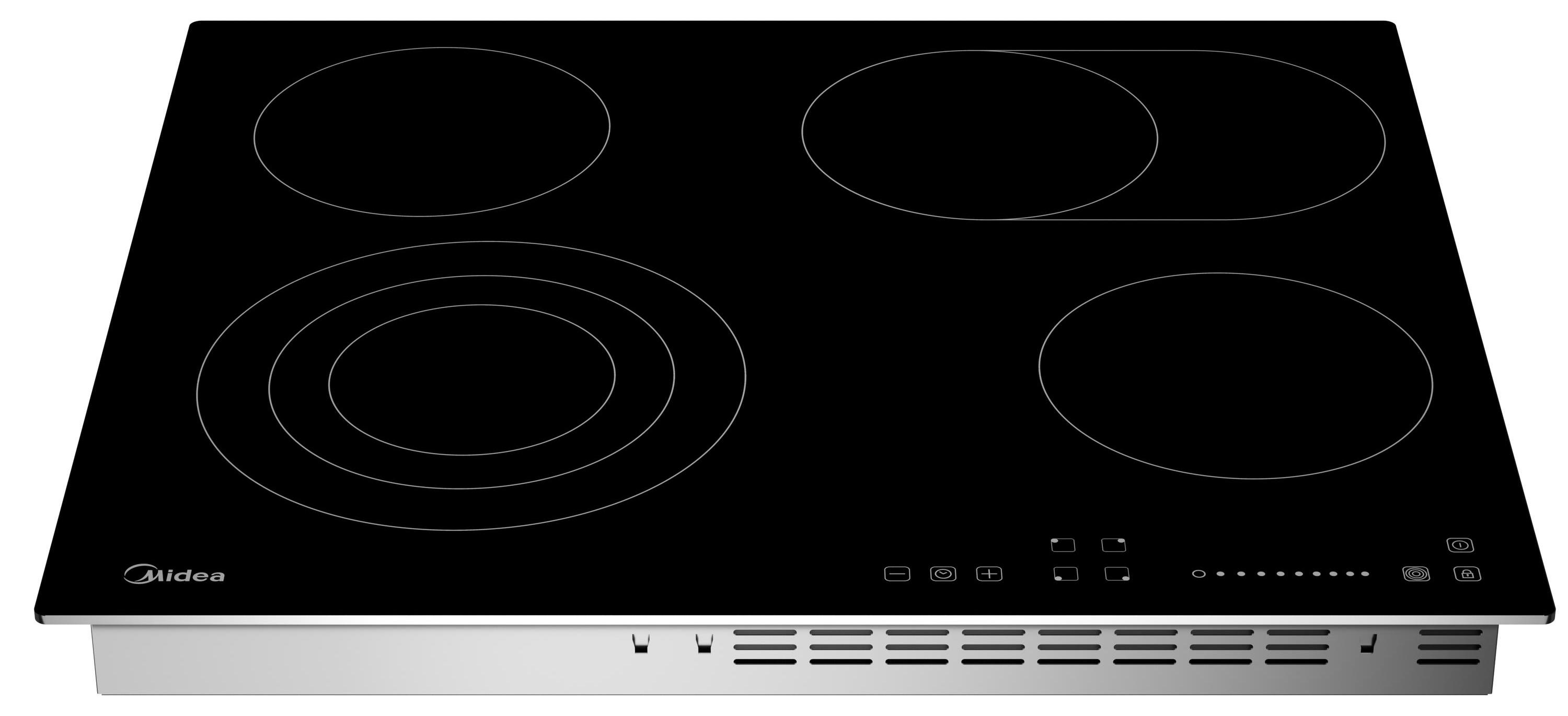 Midea Keramikkochfeld KF500IX 60 cm, 4 Kochzonen, Metallrahmen